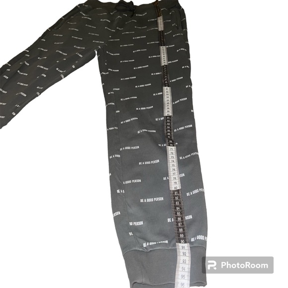 Be a Good Person grey sweatpants zipper pockets elastic waistband elastic ankle - Picture 6 of 12